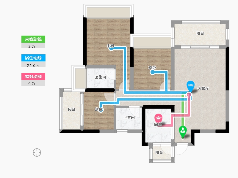 四川省-绵阳市-阳光・西雅图-98.00-户型库-动静线