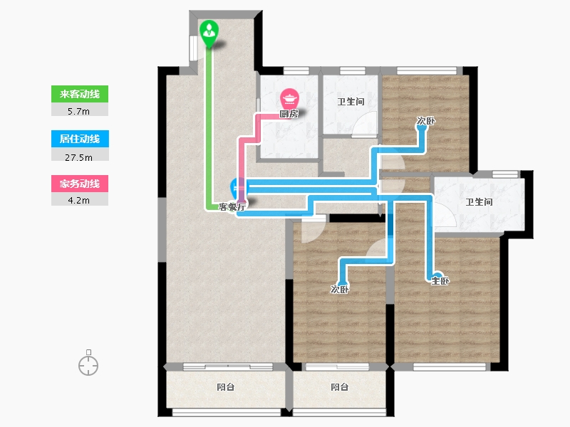 江苏省-无锡市-翡翠天元-106.00-户型库-动静线