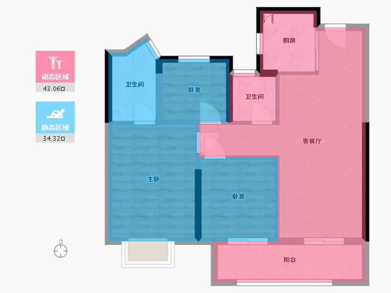 浙江省-舟山市-豪成海悦澜庭-69.00-户型库-动静分区