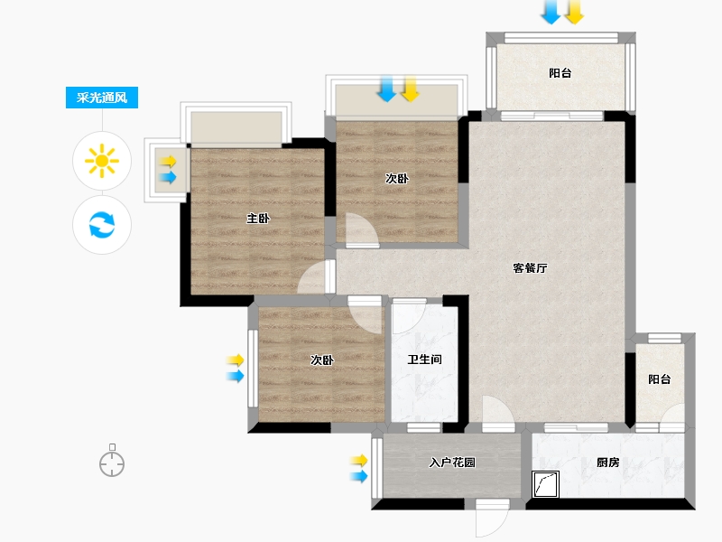 四川省-眉山市-铁投天府桃园-86.00-户型库-采光通风