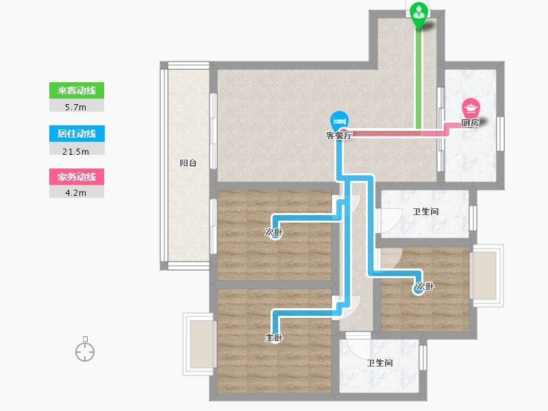 江苏省-无锡市-玺悦珑庭-95.00-户型库-动静线