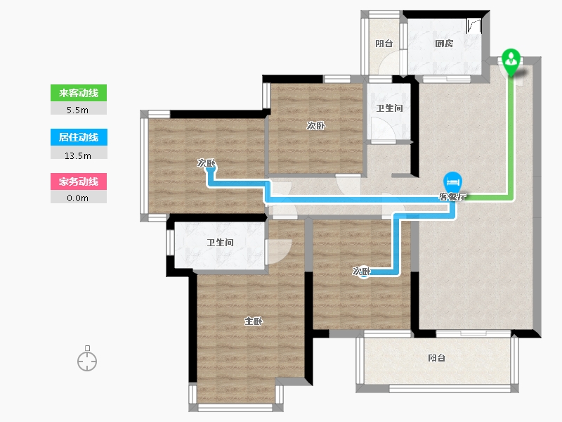 广西壮族自治区-南宁市-天健和府-98.00-户型库-动静线