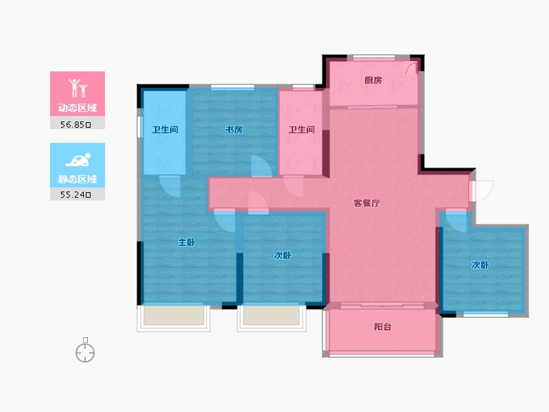 安徽省-合肥市-高速蜀西湖畔-116.00-户型库-动静分区