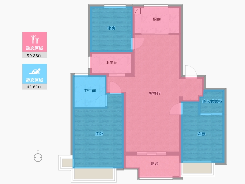 浙江省-绍兴市-曦之湖-91.73-户型库-动静分区