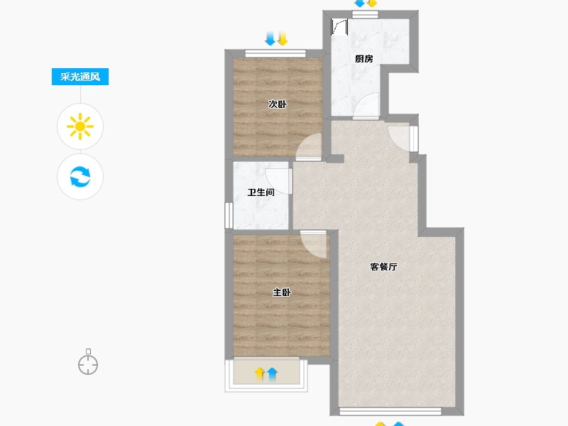 黑龙江省-哈尔滨市-新松璟荟祥府-67.20-户型库-采光通风