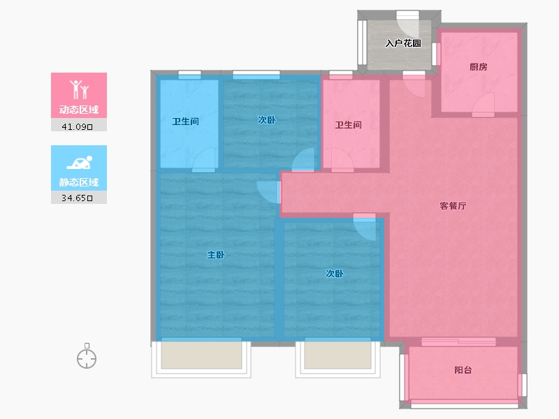 河南省-开封市-枫华・西湖湾-69.38-户型库-动静分区