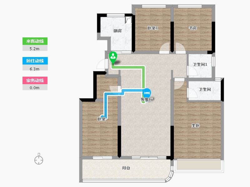 浙江省-杭州市-龙湖春江天越-110.00-户型库-动静线