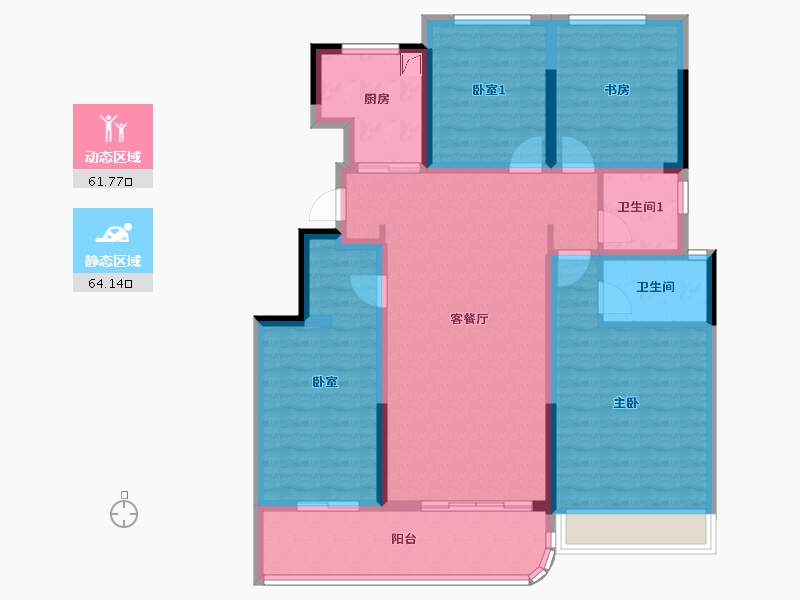 浙江省-杭州市-龙湖春江天越-110.00-户型库-动静分区