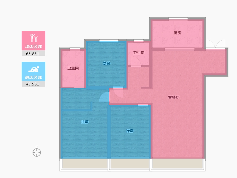 内蒙古自治区-包头市-包头东河新城吾悦广场-100.00-户型库-动静分区