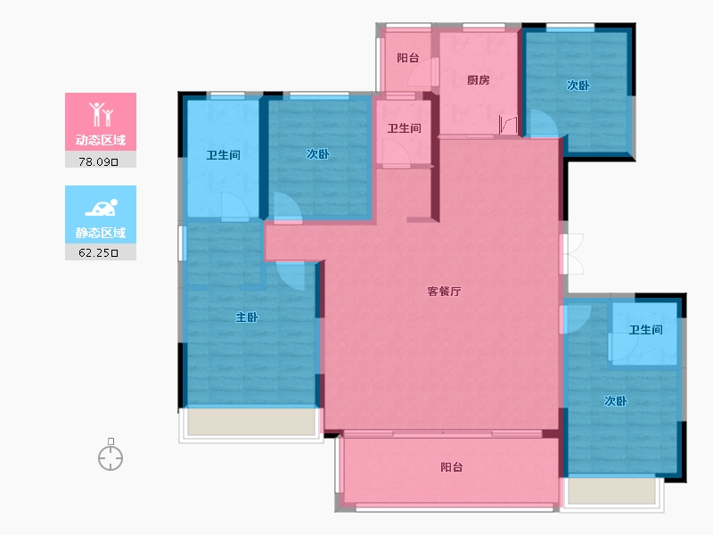 河南省-郑州市-融侨雅筑-126.00-户型库-动静分区