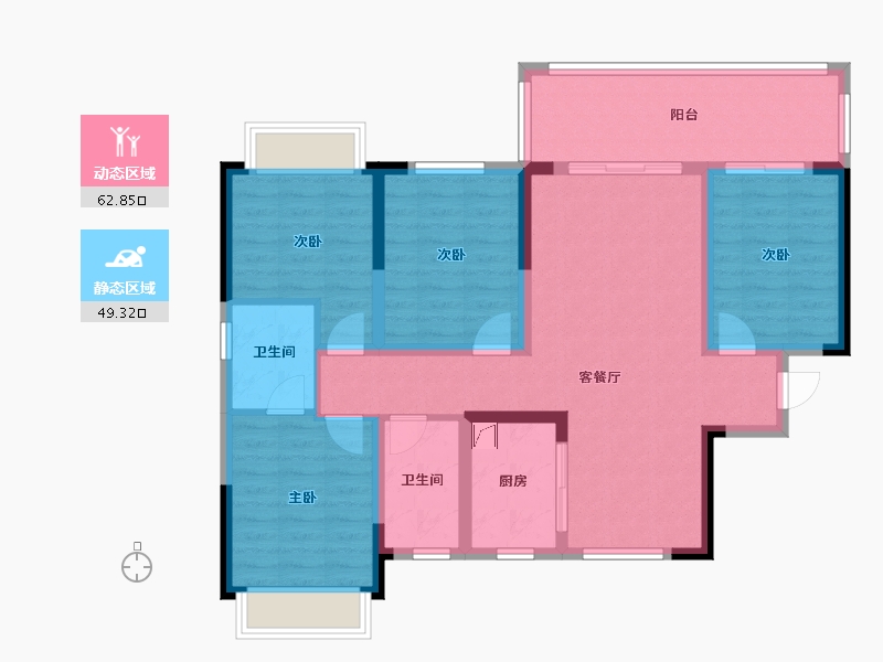 广西壮族自治区-南宁市-中海哈罗学府-110.00-户型库-动静分区