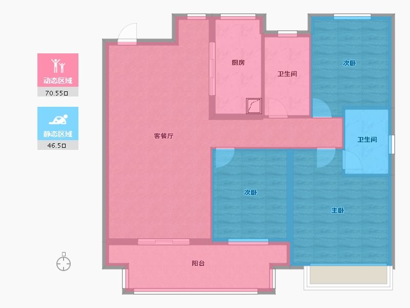 江苏省-镇江市-中海·时代都会-105.64-户型库-动静分区