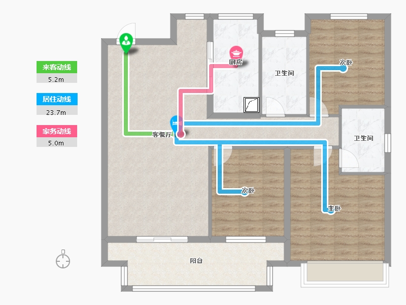 江苏省-镇江市-中海·时代都会-105.64-户型库-动静线