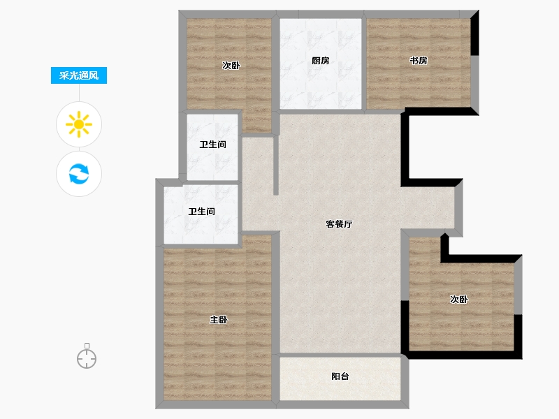 甘肃省-兰州市-中海铂悦府-116.91-户型库-采光通风