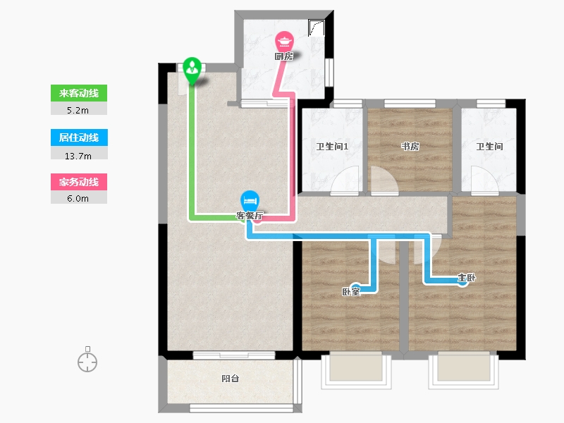 陕西省-西安市-华润置地未来城-81.00-户型库-动静线