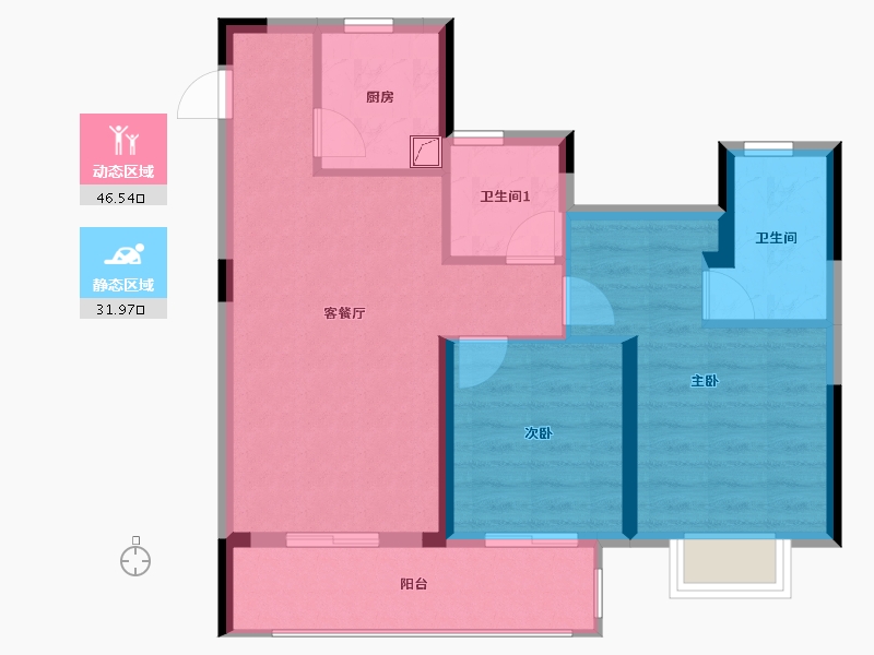 浙江省-绍兴市-悦隽府-70.00-户型库-动静分区