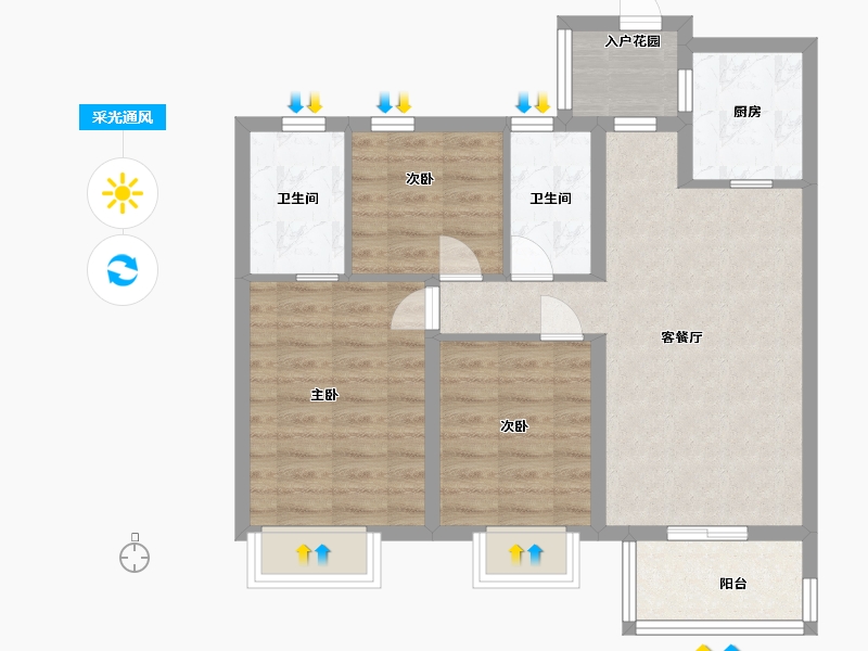 河南省-开封市-枫华・西湖湾-73.00-户型库-采光通风