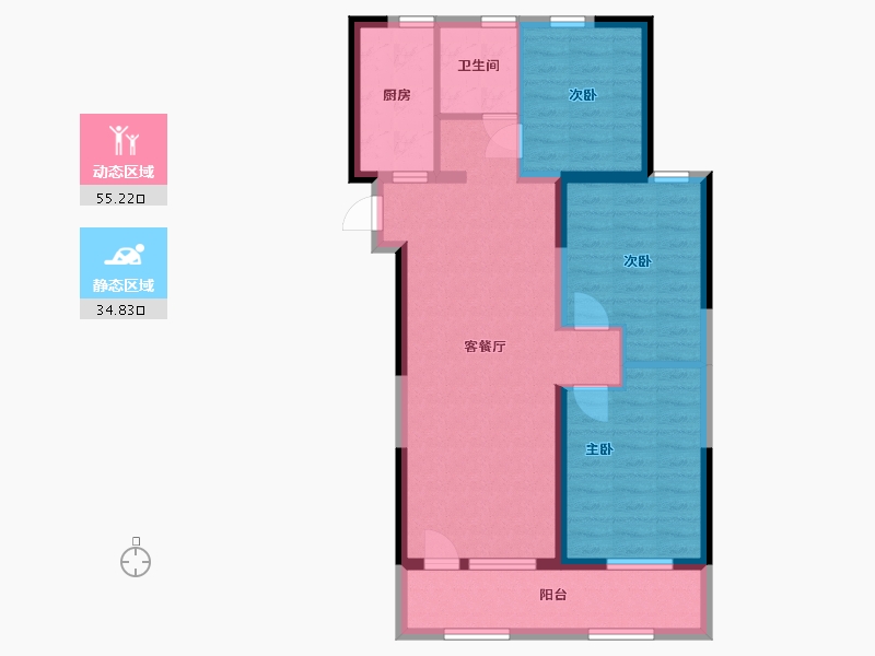 山东省-济宁市-金色兰庭香堤-80.00-户型库-动静分区