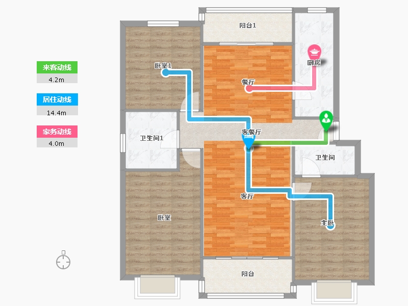 上海-上海市-上南花苑-三期-118.00-户型库-动静线