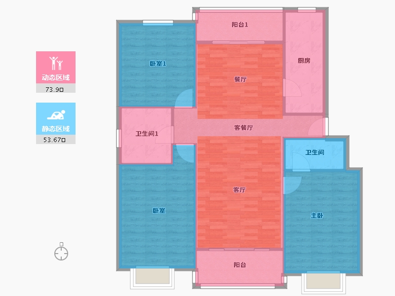 上海-上海市-上南花苑-三期-118.00-户型库-动静分区