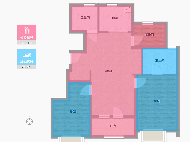 北京-北京市-中海寰宇视界-75.00-户型库-动静分区