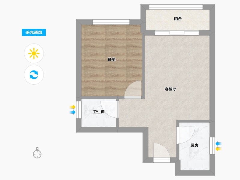 江苏省-无锡市-敔山湾花园-40.00-户型库-采光通风