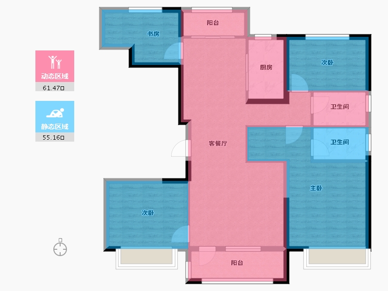 河北省-石家庄市-碧桂园天汇-120.00-户型库-动静分区