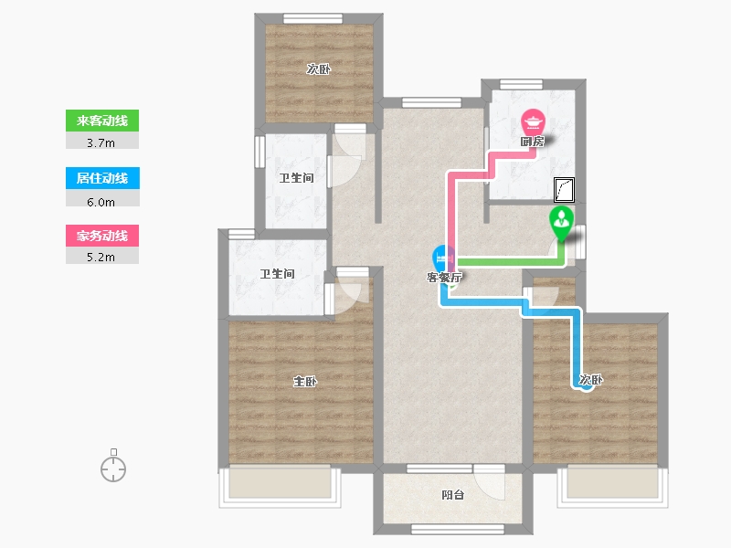 山东省-烟台市-中海锦城-85.00-户型库-动静线