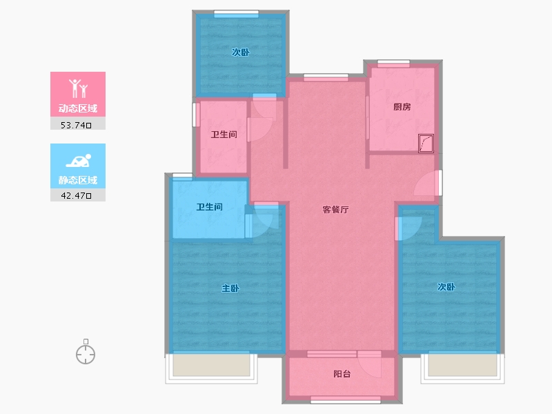 山东省-烟台市-中海锦城-85.00-户型库-动静分区