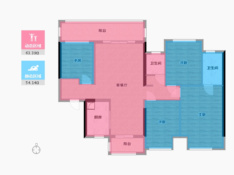 广西壮族自治区-贵港市-华奥阳光城悦府-129.00-户型库-动静分区