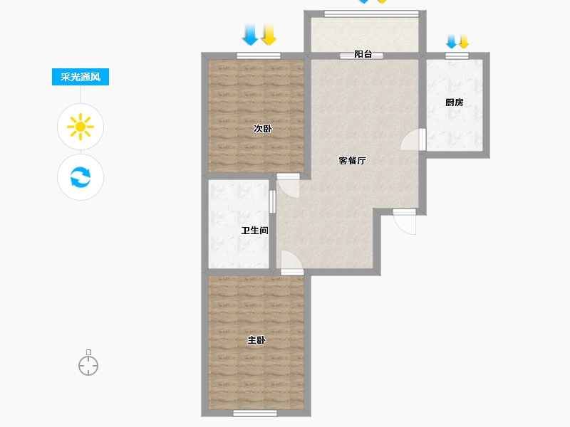 山西省-长治市-景苑华府-86.00-户型库-采光通风