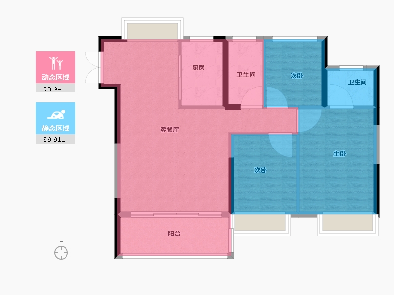 江西省-抚州市-崇仁县海棠郡-90.00-户型库-动静分区