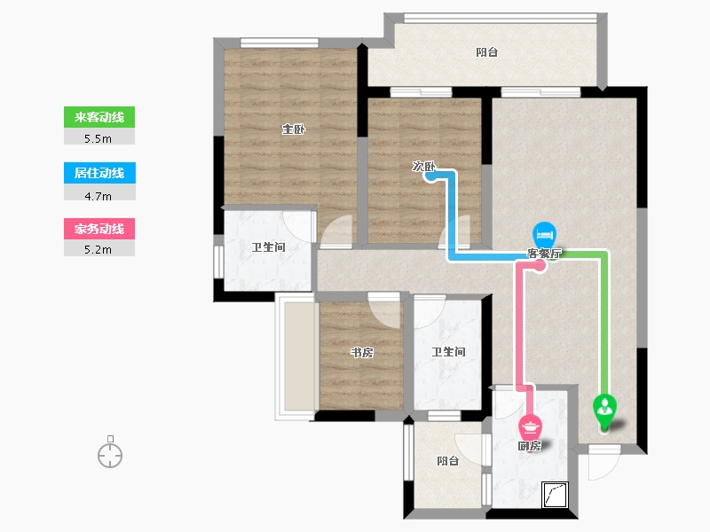 四川省-宜宾市-邦泰・国际社区-90.00-户型库-动静线