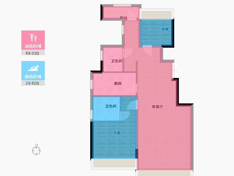 浙江省-绍兴市-元垄中南华著-89.00-户型库-动静分区