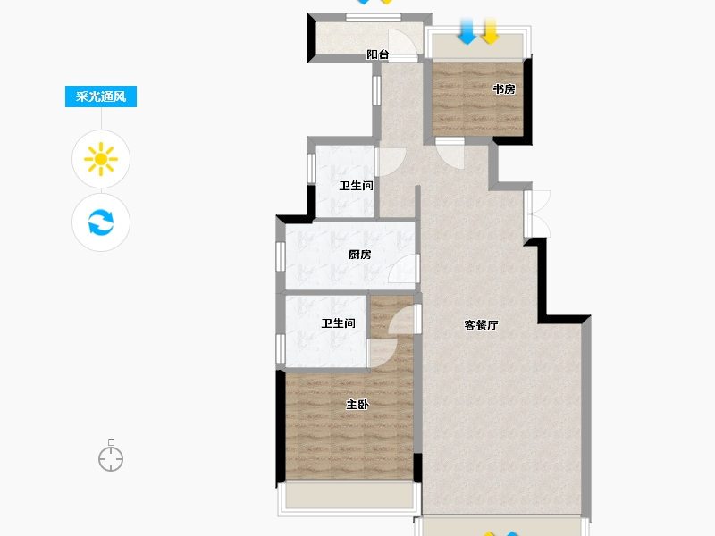 浙江省-绍兴市-元垄中南华著-89.00-户型库-采光通风