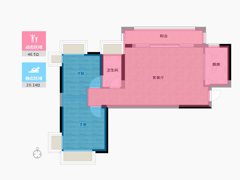 广东省-梅州市-客天下H区-72.00-户型库-动静分区