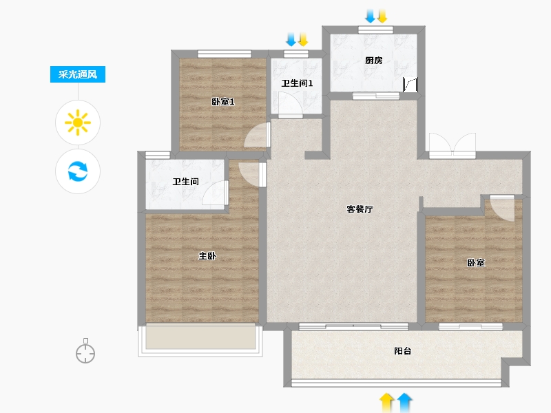 河南省-焦作市-建业-98.00-户型库-采光通风