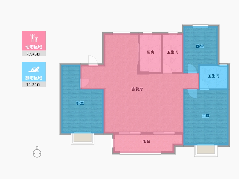 江苏省-连云港市-优步花园二期-114.16-户型库-动静分区