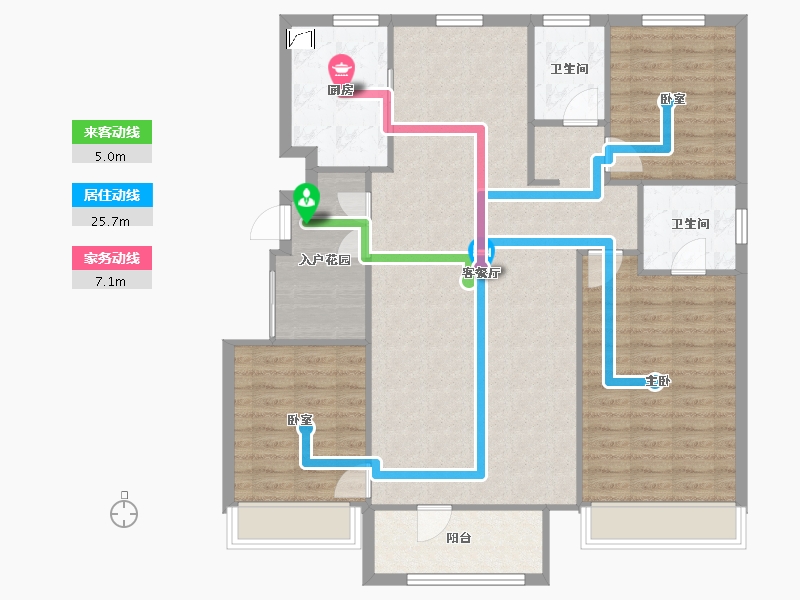 吉林省-长春市-万科城市之光-126.00-户型库-动静线