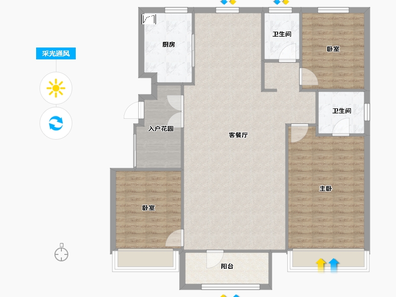 吉林省-长春市-万科城市之光-126.00-户型库-采光通风