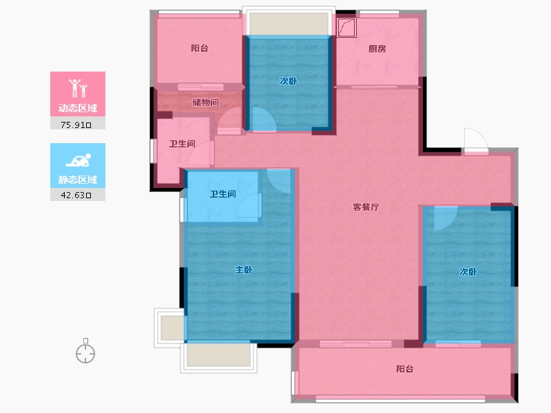 湖南省-湘潭市-新景・未来城-120.00-户型库-动静分区