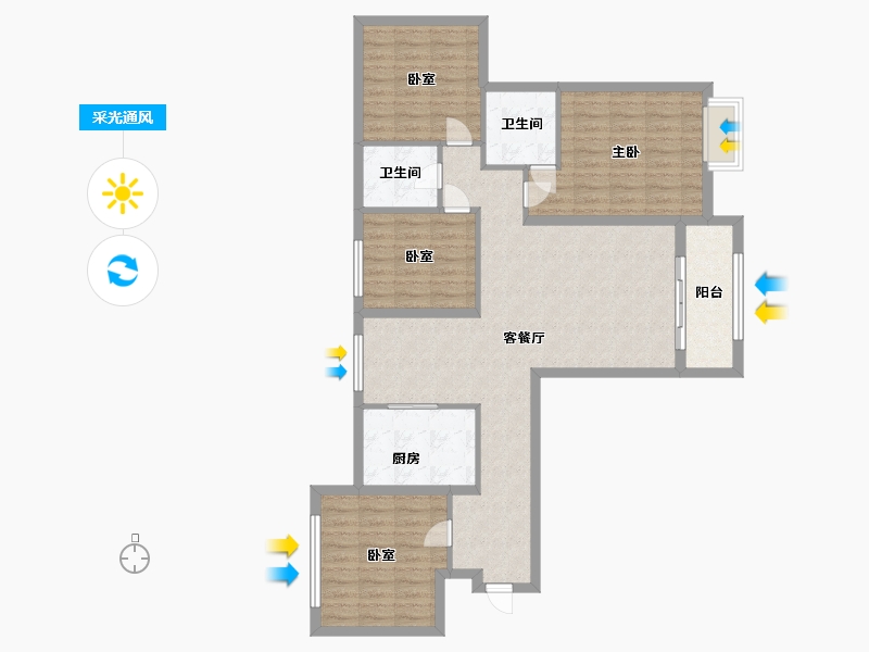 福建省-福州市-红星晶品-105.00-户型库-采光通风