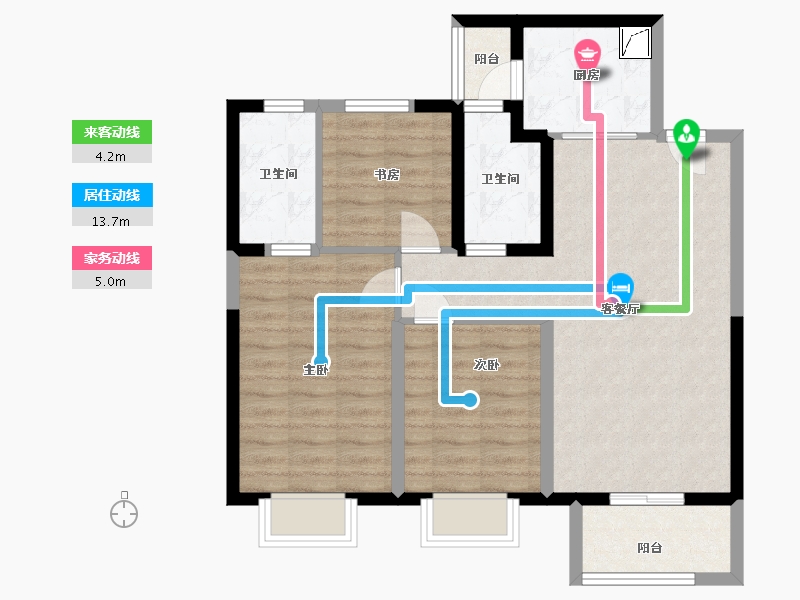 山西省-太原市-东鼎·迎泽里-89.00-户型库-动静线