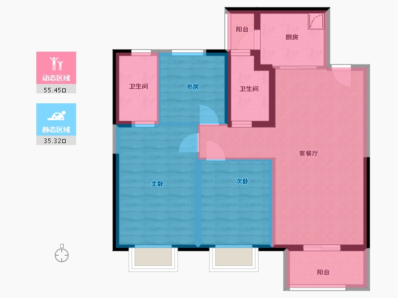 山西省-太原市-东鼎·迎泽里-89.00-户型库-动静分区