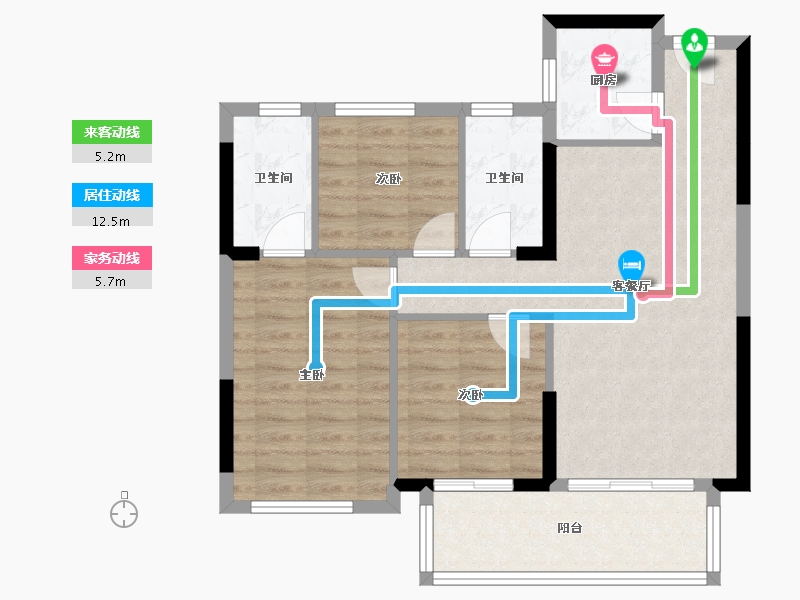 福建省-泉州市-力高水投君誉中央-85.00-户型库-动静线