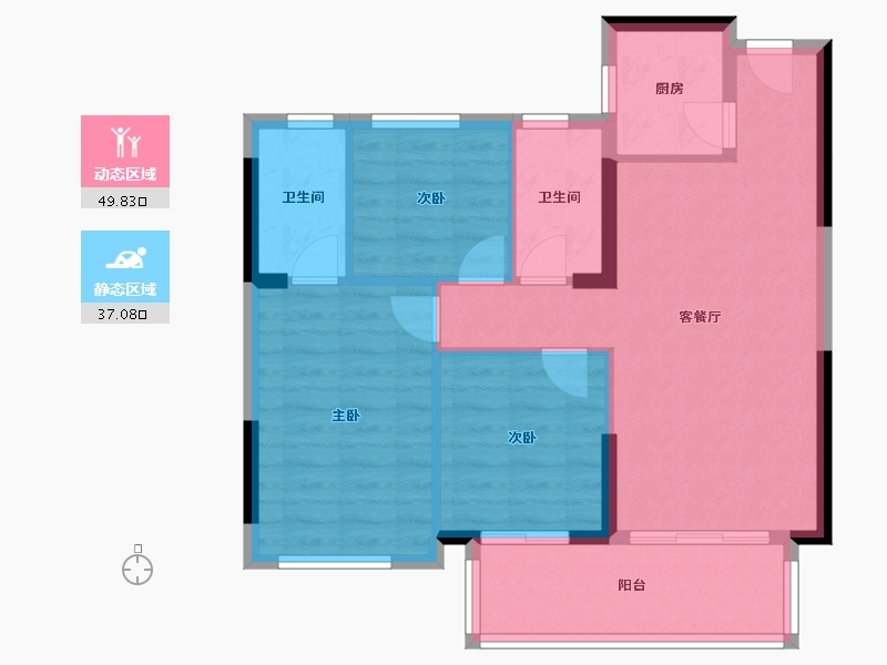 福建省-泉州市-力高水投君誉中央-85.00-户型库-动静分区