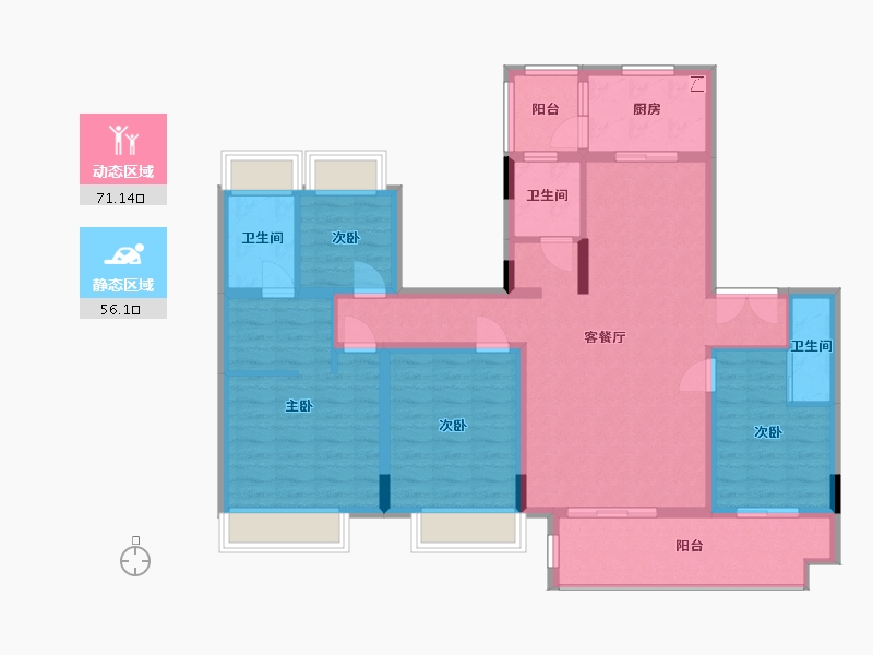 广西壮族自治区-桂林市-吾悦华府-142.00-户型库-动静分区