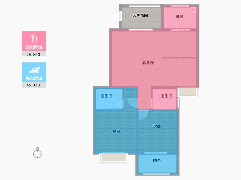 江苏省-淮安市-钱隆御景-100.00-户型库-动静分区