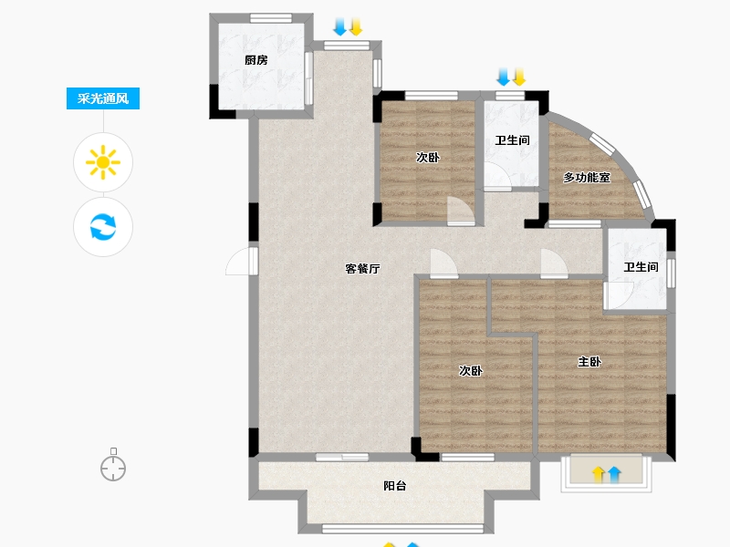 江西省-赣州市-湘青大院-117.00-户型库-采光通风