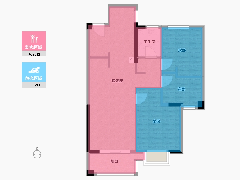 福建省-福州市-中建 龙庭嘉园-68.00-户型库-动静分区